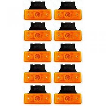 24/7Auto 10X Amber Orange 24V secundarios del esquema de las luces marcadoras 4 LED con soportes basculantes Remolque chasis de camión Caravana para