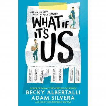 What If It's Us - Novela juvenil contemporánea, escrita por Becky Albertalli y Adam Silvera, 368 páginas, tapa blanda, temática de romance LGBTQ+, personajes diversos, narrativa en primera persona