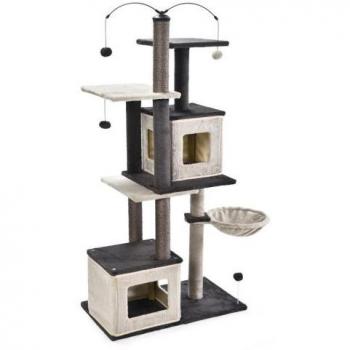 Rascador para descansar y jugar MOBILITY - Árbol rascador grande para gatos, dimensiones 69x40x138 cm, diseño multifuncional que permite descansar y jugar, estructura robusta y estable, fabricado con materiales de alta