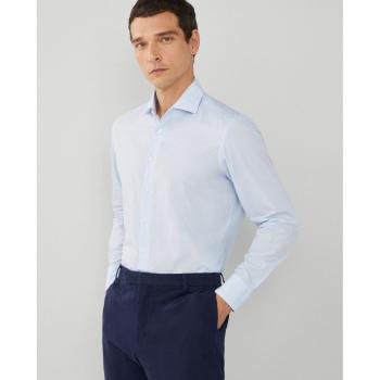 Camisa Hackett London Fine Stripe Azul Claro de Corte Slim Fit