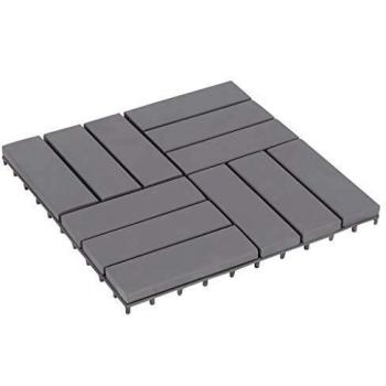 vidaXL Decking Tiles 10 pcs Grey Wash 30x30 cm Solid Acacia Wood
