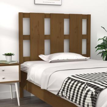 Cabecero de cama de madera maciza de pino en color ámbar, dimensiones 95,5x4x100 cm