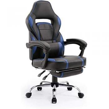 Silla gaming Happy Garden en polipiel negra y azul