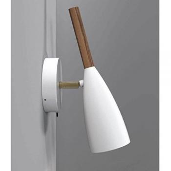 Aplique de pared Pure Nordlux blanco con elemento de madera y diseño moderno