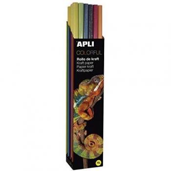 APLI 15422 - Papel Kraft surtido Colorful 1 x 5 m 20 u.