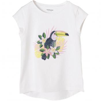 VERTBAUDET Camiseta Para Niña con Estampado de Tucán Blanco Claro LISO con Motivos 4A