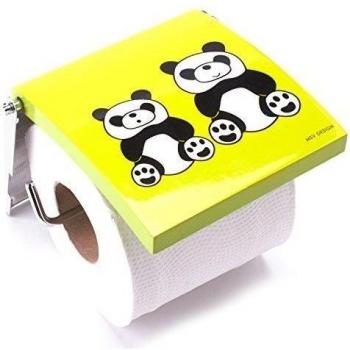 MSV Porta Rollo Panda, Acero Inoxidable, Multicolor, 15x11.5x13 cm