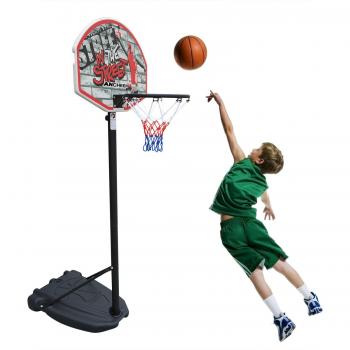 Juego de Canasta Baloncesto Infantil Portátil Altura Ajustable para Interior o Exterior Cesta de Nilon Soporte de Acero para Niños o Adultos, Altura de178-228 cm 【EU STOCK】