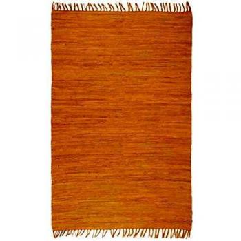 vidaXL Alfombra Tejida a Mano Chindi Algodón Beige 160x230cm Decoración Hogar