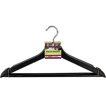 Confortime S2207238 Perchas de Madera, Negro, 3 Unidades