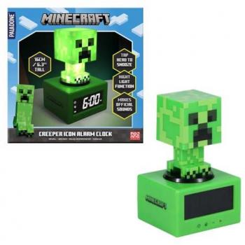 Despertador Digital Creeper Icon de Minecraft - 16 cm, con Luz Nocturna y Función de Repetición