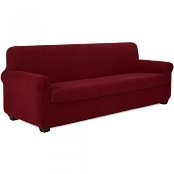 TIANSHU Funda Sofa 4 Plazas,2-Piezas Jacquard poliéster Funda de Sofá 4 Plazas elasticas Suaves Resistentes