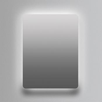 Espejo de baño rectangular Ledimex Dinamarca con retroiluminación LED fija fría, dimensiones 100x80 cm y canto redondeado