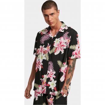 Camisa de Hombre Urban Classics Viscosa AOP Resort Multicolor Manga Corta