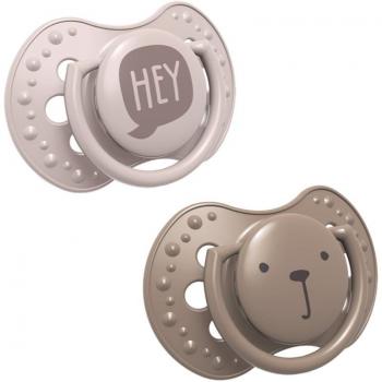 Chupetes dinámicos Lovi Hey 3-6 meses, 2 unidades, color beige