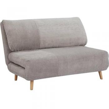 Sofá cama de 2 plazas de terciopelo de canalé PALULA - Gris claro