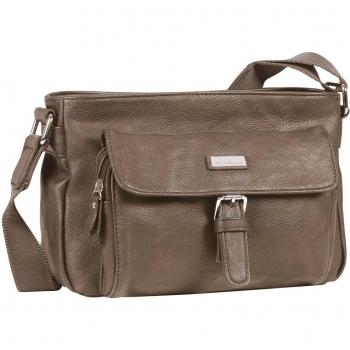 Tom Tailor Acc RINA PU - Bolso de mano de material sintético mujer, color gris, talla 26x19x12 cm