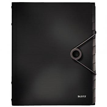Carpeta organizadora LEITZ Solid A4, 12 compartimentos, polipropileno, color negro