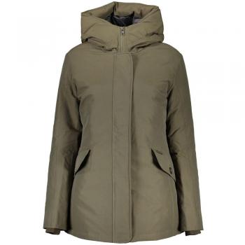 Woolrich Men's Green Hooded Winter Jacket - XL, Zipper Closure, Logo Detail