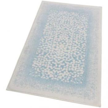 Alfombra de baño vintage 80x120 cm suave algodón absorbente antideslizante azul