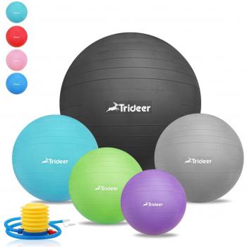 Trideer® 2000lbs Pelota de Ejercicios Anti-Explosión/Pelota de Ejercicio/Equilibrio Corporal, Yoga, Pilates, Entrenamientos de Equilibrio con Pelota, Bomba y Enchufe, para Pilates/Yoga Core Cross Train/Entrenamiento/Terapia Física