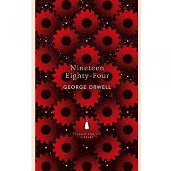 Libro Nineteen Eighty-Four de George Orwell, novela distópica, tapa blanda, 328 páginas, en inglés