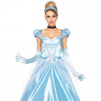Disfraz Clásico de Cenicienta para Mujer, Azul, Talla Pequeña (EUR 36)