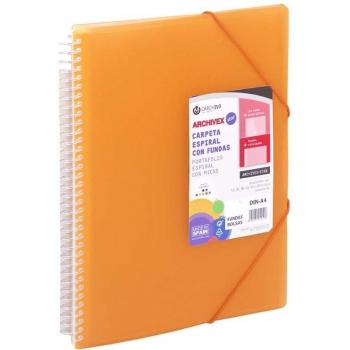 Carpeta con Fundas Carchivo A4 50 Fundas Espiral Color Naranja Archivex Star