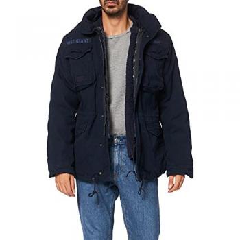 Chaqueta M65 Giant Azul Hombre Brandit - Talla 6XL, estilo militar, fabricada en algodón y poliéster, con múltiples bolsillos, cierre de botones y ajuste regulable