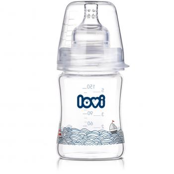 LOVI Marine - Biberón de cristal, 150 ml
