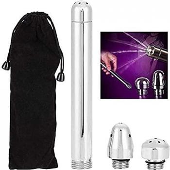Ducha Enema Douche Accesorios Aluminio 3 Alcachofa de Ducha Boquilla de Agua Anal Rinse Vaginal Kit de Limpieza + Bolsa de terciopelo
