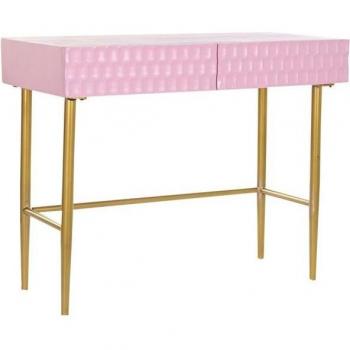 Consola DKD Home Decor Rosa Dorado Metal Madera de mango Moderno (90 x 45 x 74 cm)