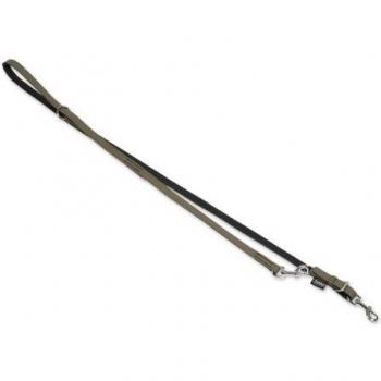 Correa educativa para perros Nobby South de cuero nappa gris, ajustable, 2m de longitud y 18mm de ancho