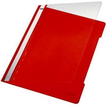 Carpeta rápida LEITZ A4, PVC, con ventana de etiquetado larga, color rojo claro