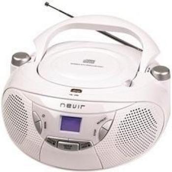 Nevir NVR-475U - Radio CD con MP3, portátil, color blanco