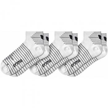 Erima 3-Pack Short Socks, Unisex, White, Size 43-46