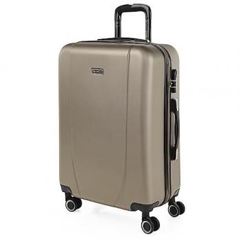 Maleta Mediana Itaca 4 Ruedas ABS Ligeras con Candado Combinación 65cm Champagne