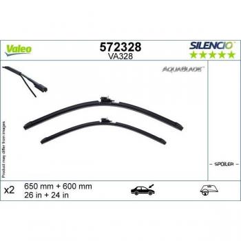 Limpiaparabrisas VALEO 572328 con tecnología de goma natural, diseño aerodinámico, fácil instalación y compatibilidad universal