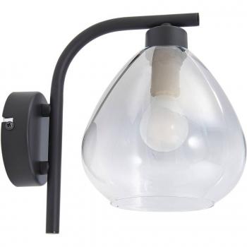Aplique de pared Lindby Pendura, Ø 15 cm, negro, cristal