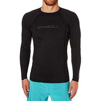 Camiseta O'Neill Thermo X Crew de Manga Larga - Color Negro Intenso, Talla S, Fabricada con material de fácil estiramiento, secado rápido, repelente al agua y resistencia al olor