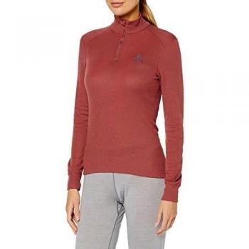 Odlo Bl Top Turtle Neck L/S Half Zip Active W-Roan Rojo, Intimo-Mujer, Mujer, 152001-30579, roan Rouge, X-Large