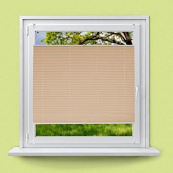 Cortina Plisada 55 x 150 cm Crema Plegable Klemmfix Sin Perforación Protección Solar y Privacidad