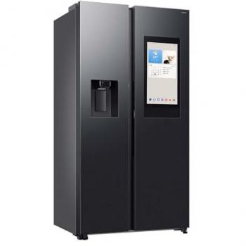 Samsung Frigorífico Americano Side by Side 614L No Frost Clase E Negro con Family Hub y Conexión de Agua RS90F66BEFEF