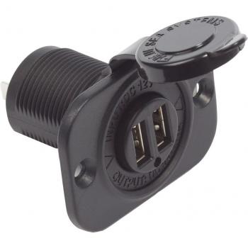 Blue Sea 1016 Dual USB Charger Socket - 2 USB Ports with Watertight Cap