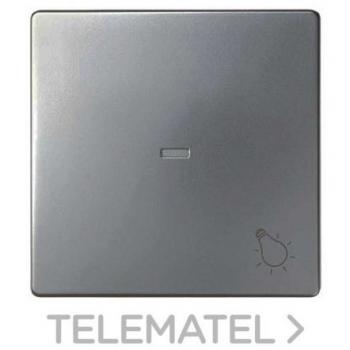 Tecla Simon 82 con visor y grabado luz mecanismo Simon 77 titanio 0701002215