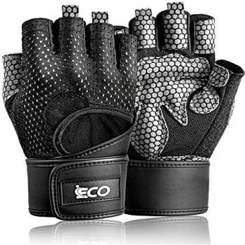 iECO Guantes Gimnasio para Hombre y Mujer, Guantes Gym Transpirable con Protección Completa de Muñeca y Palma, de Pesas, Musculación, Fitness, Ciclismo