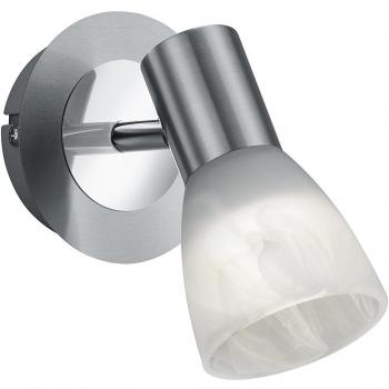 Foco Orientable LED Levisto 1 Lámpara E14 Acero y Vidrio Alabastro 470lm 3000K altura 19cm