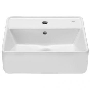 Lavabo SQUARE ROCA 42cm A3270MM000 - Lavabo de sobre encimera con orificio para grifería, medidas: 420 x 390 x 130 mm