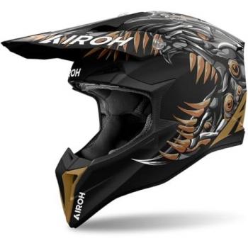 Casco de Moto Cross Enduro Airoh Wraaap Cyborg Opaco Tamaño XS
