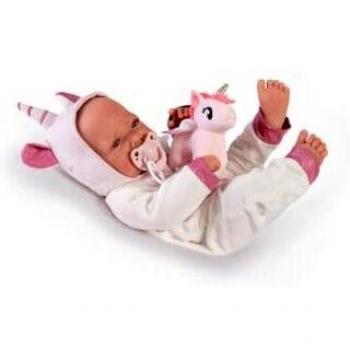 Muñecas Antonio Juan Recién Nacida con Disfraz de Unicornio, Multicolor